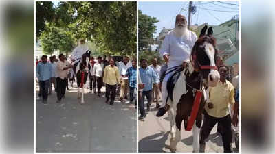 తాడిపత్రి వీధుల్లో గుర్రంపై జేసీ ప్రభాకర్ రెడ్డి సవారీ 