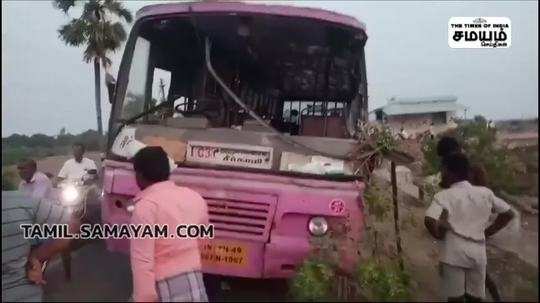 bus accident near sirkazhi cause three injury
