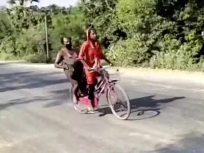 जखमी वडिलांना रुग्णालयात नेण्यासाठी ३५ किमीची सायकलयात्रा, १४ वर्षीय मुलीची कौतुकास्पद कामगिरी