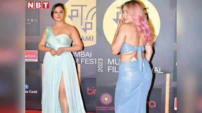 गुलाबी बाल में MAMI फिल्म फेस्टिवल के रेड कार्पेट पर पहुंचीं रश्मि देसाई और नेहा भसीन, अदाओं से किया घायल