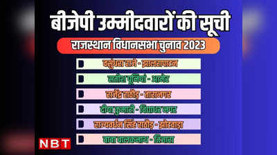 BJP Full List: राजस्थान विधानसभा चुनाव 2023 में बीजेपी ने अब तक 182 सीटों पर उम्मीदवारों की घोषणा की, यहां देखें पूरी सूची