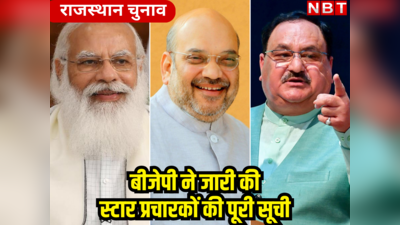 राजस्थान चुनाव  : BJP ने जारी स्टार प्रचारकों की सूची, PM मोदी सहित 15 केंद्रीय मंत्री और 3 राज्यों के CM ने की धुंआ उड़ाने के लिए तैयार