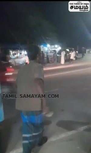 in villupuram drunken man stops bus and started drinking video has been viral in social media