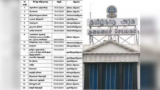 2024ம் ஆண்டு எவ்ளோ விடுமுறைகள் தெரியுமா? தமிழக அரசு வெளியிட்ட அதிரடி அறிவிப்பு - தொடர் ஹாலிடேலாம் வருது வேற..