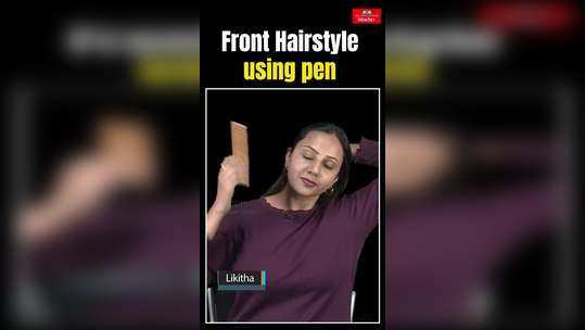 easy hairstyle with help of pen
