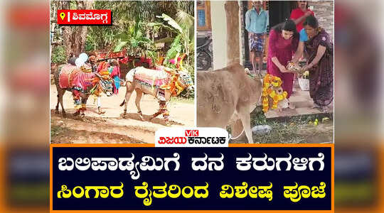 ಶಿವಮೊಗ್ಗ: ದೀಪಾವಳಿಗೆ ರೈತರಿಂದ ಗೋಪೂಜೆಯ ಸಂಭ್ರಮ