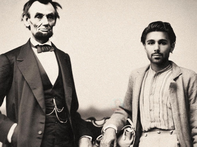 Abraham Lincoln के साथ ओरी 