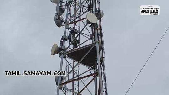 drunken man in rajapalayam try to commit suicide from cellphone tower