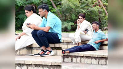 Rahul Dravid: जमीन से जुड़े राहुल द्रविड़, पत्नी के साथ नीचे सीढ़ियों पर बैठे, इंटरनेट पर फोटो वायरल है