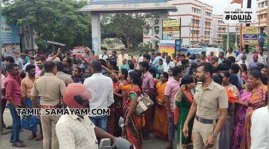 thirumuruganpoondi people protest for basic needs in thar area