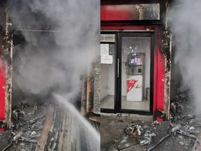 गैस कटर से काटी मशीन, फिर उड़ाए 20 लाख... गुरुग्राम में लूट के बाद बदमाशों ने SBI के ATM में लगा दी आग