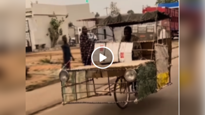 जुगाड़ से साइकिल को बना दिया गाड़ी, बंदे का भयंकर कलाकारी का वीडियो वायरल