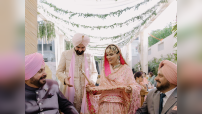 जब गुलाबी लहंगा पहन नवजोत सिंह सिद्धू के घर आई बहुरानी, शादी की तस्वीरों में देखें खूबसूरती