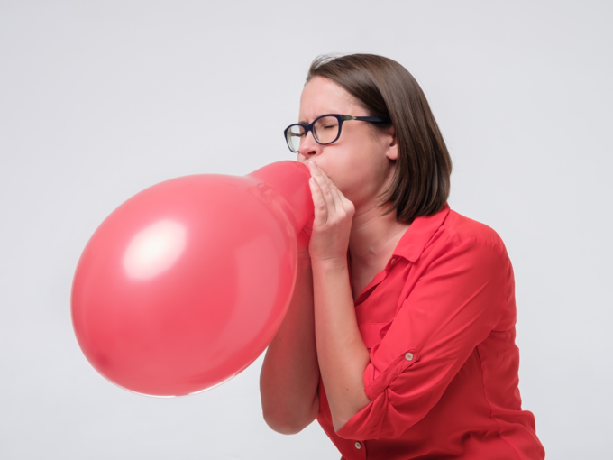 blowing balloon exercise