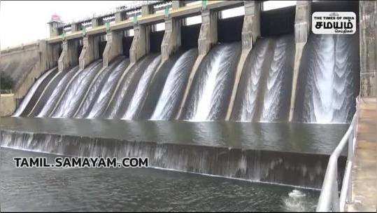 udumalai amaravathi dam water level increase due to rain