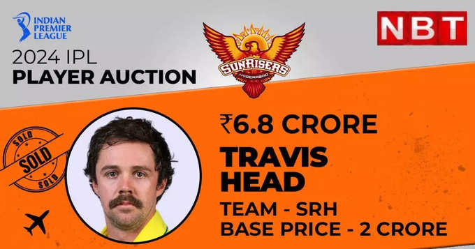 IPL Auction 2024 Live: सनराइजर्स हैदराबाद ने ट्रेविस हेड पर की पैसों की बारिश