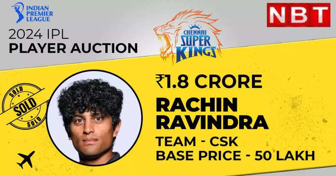 IPL 2024 Auction Live: चेन्नई सुपर किंग्स की लगी लौटरी, सस्ते में रचिन रविंद्र को खरीदा