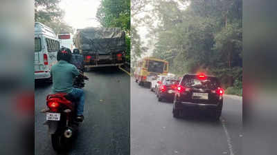 യാത്രക്കാർ ശ്രദ്ധിക്കുക; താമരശേരി ചുരത്തിൽ വൻ ഗതാഗതതടസം; ആറാം വളവിൽ ലോറി തകരാറിലായി