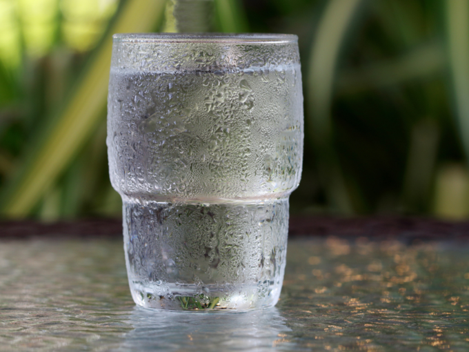 chilled cold water glass