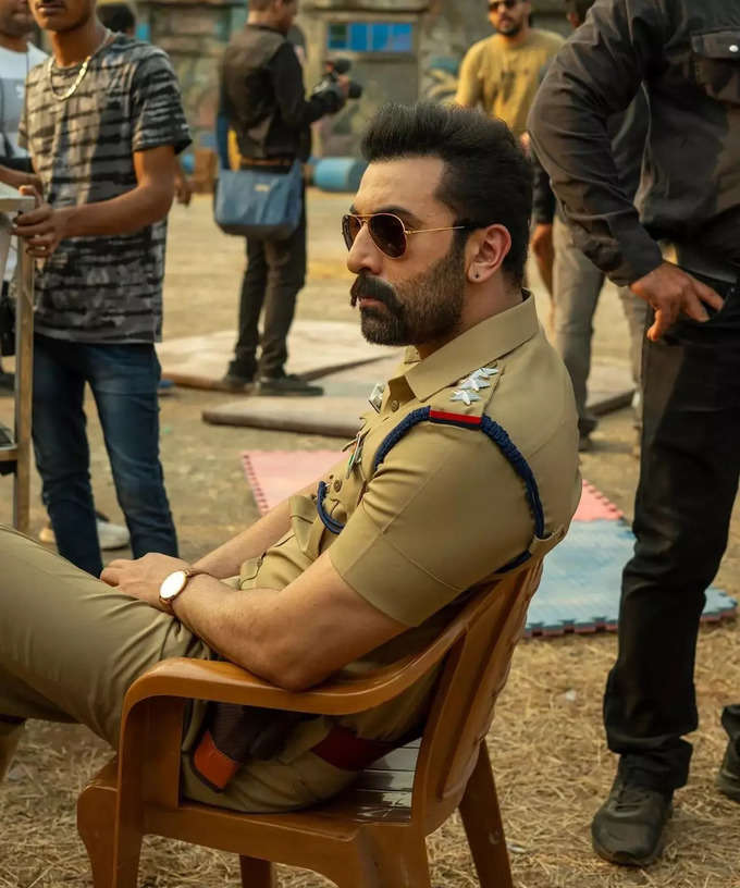 Ranbir shoots for an ad in police uniform