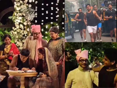आमिर खानच्या जावयाचा वेगळाच स्वॅग! नुपूर शिखरे शॉर्ट्स-बनियनवर धावत आला आणि तसंच केलं लग्न