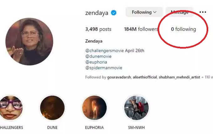 zendaya unfollow instagram