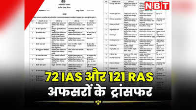 राजस्थान की ब्यूरोक्रेसी में बड़ा बदलाव, सीएम भजनलाल ने 72 IAS और 121 RAS अफसरों के किए ट्रांसफर, पढ़ें पूरी लिस्ट