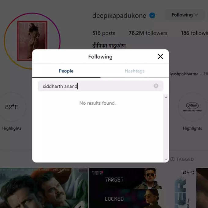 deepika instagram account