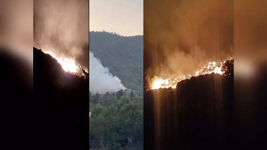 भंडार्लीत कचऱ्याला मोठी आग; नियंत्रण मिळविण्यासाठी शर्थीचे प्रयत्न सुरू, धुराचे लोट गावात