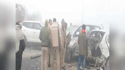 नोएडा में कोहरे का कहर: एनएच-91 पर यूटर्न लेने के दौरान टकराए 15 वाहन, छह लोग घायल