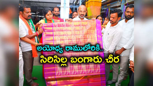 Telangana : అయోధ్య రామయ్యకు సిరిసిల్ల బంగారు చీర.. చీరలోనే రామాయణం, అద్భుతం 