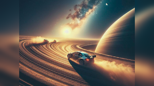 शनी ग्रहावर गाडी चालवली तर कसा दिसेल नजारा? पाहा स्पेसमधील कार रेसिंग 