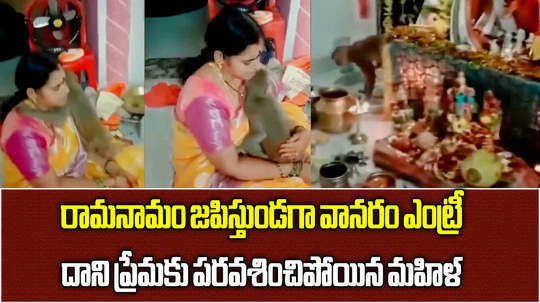 monkey arrives home and hug devotee while performing rama kalyanam in vizianagaram