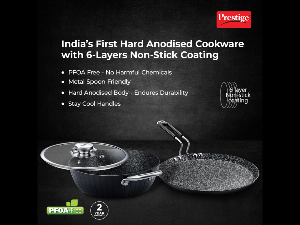 5. Durastone Cookware: India’s first Hard Anodised – 6 Layer Non-Stick cookware