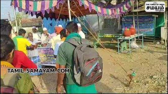 muslims offered water to the pilgrims in karur