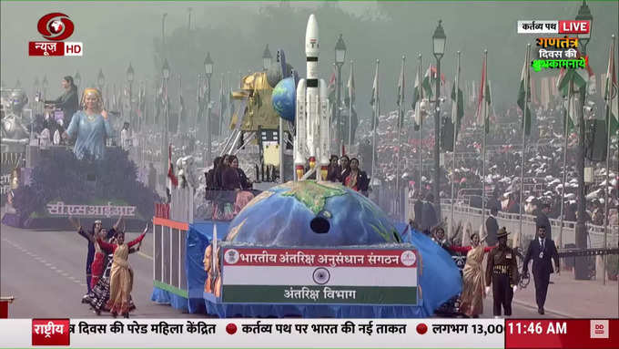 Republic Day Live: इसरो की झांकी, मिशन चंद्रयान