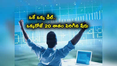 Trending Stocks: ఒక్క డీల్‌తో ఒక్కరోజే 20 శాతం పెరిగిన హైదరాబాద్ కంపెనీ షేరు.. ఎగబడుతున్న ఇన్వెస్టర్లు! 