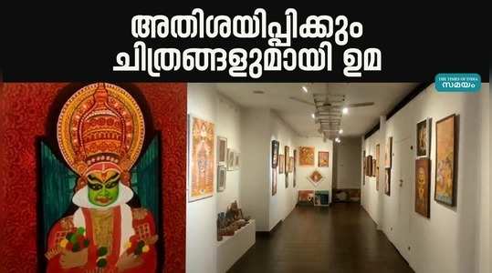 uma radhakrishnan with amazing wall paintings