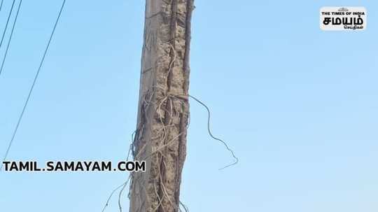 people fear due to damaged power poles in kanchipuram