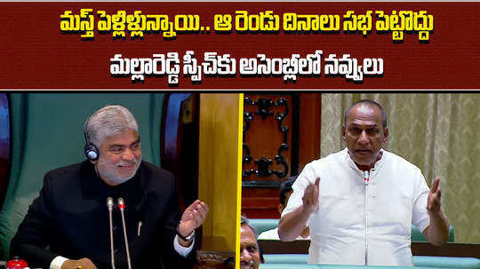 brs mla former minister malla reddy funny speech in telangana assembly about holidays
