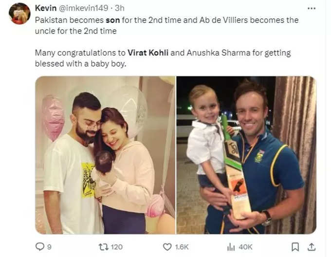 Virat Kohli Son Fake Photo