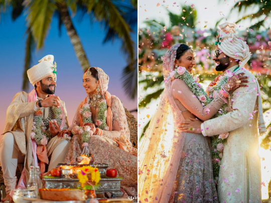Rakul Preet Wedding: પરફેક્ટ મેચિંગ પેસ્ટલ આઉટફિટ્સમાં રાકુલ પ્રિત અને જેકી ભગવાનીના લગ્ન, જૂઓ વેડિંગ આલ્બમ 