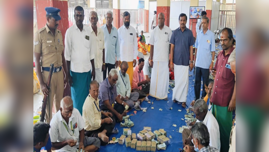 மேல்மலையனூர் அங்காளம்மன் திருக்கோவிலில் உண்டியல் காணிக்கை எண்ணும்  பணி; போலீசார் பலத்த பாதுகாப்பு!