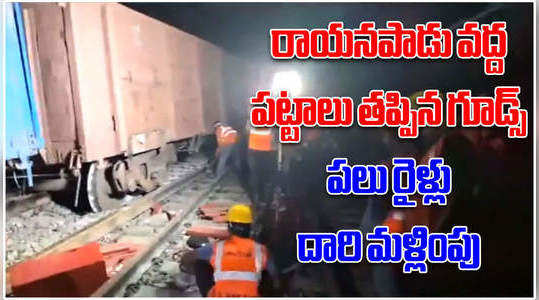 goods train derailed near rayanapadu vijayawada