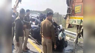 मैनपुरी: लखनऊ-आगरा एक्सप्रेसवे के किनारे खड़े ट्रक से कार टकराई, चार लोगों की मौत