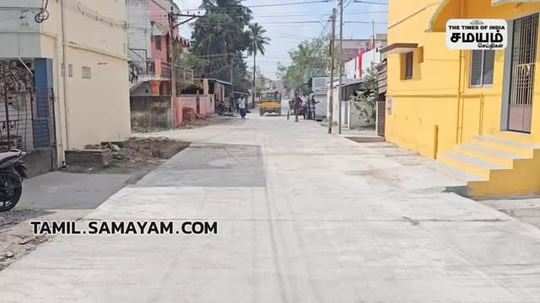 new cement road opened in kanchipuram