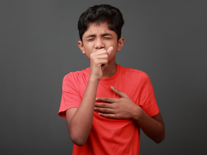 kid children boy coughing