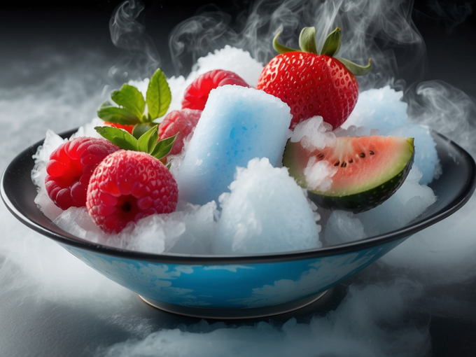 dry ice with fruits4