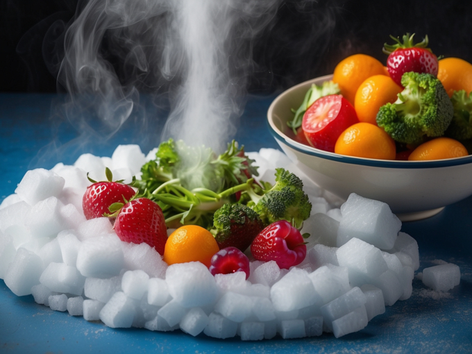 dry ice with fruits1 AI