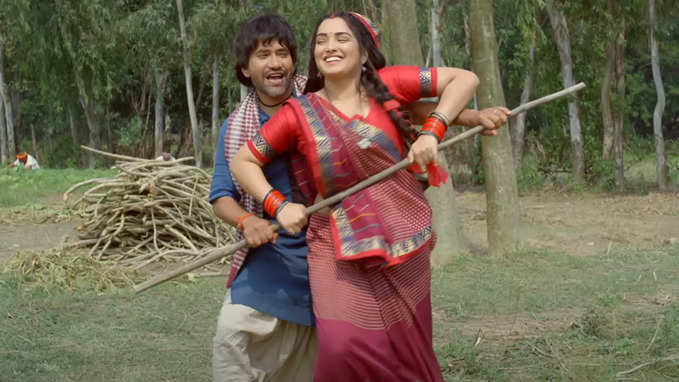 Bhojpuri Romantic Song: आम्रपाली दुबे को टुक टुक निहार रहे नरिहुआ, बोले- जान मारे जान मरून कलर सड़‍िया